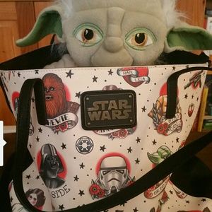 star wars tote bag, stuffed yoda&mini globe